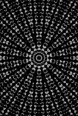 Kaleydoskopik desenli siyah ve beyaz süs arkaplanı