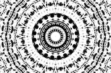 Siyah ve beyaz süslemeli arka plan. Mandala deseni.