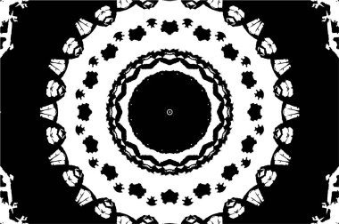Siyah ve beyaz süslemeli arka plan. Mandala deseni.