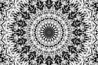 Siyah ve beyaz süslemeli arka plan. Mandala deseni.