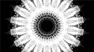 Kaleydoskopik desenli süslemeli siyah beyaz arkaplan