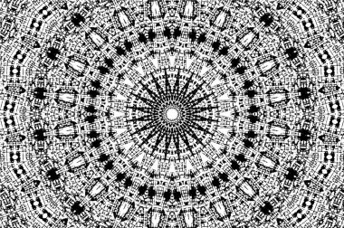 Siyah ve beyaz süslemeli arka plan. Mandala deseni.