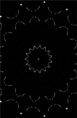 Süslü kaleydoskopik siyah beyaz arkaplan.