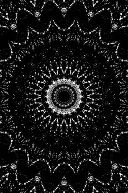 Siyah ve beyaz süslemeli arka plan. Mandala deseni.