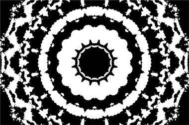 Siyah ve beyaz süslemeli arka plan. Mandala deseni.