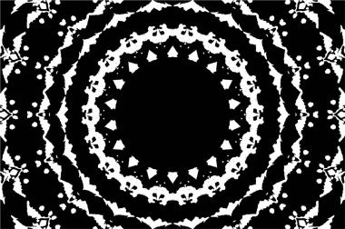 Siyah ve beyaz süslemeli arka plan. Mandala deseni.