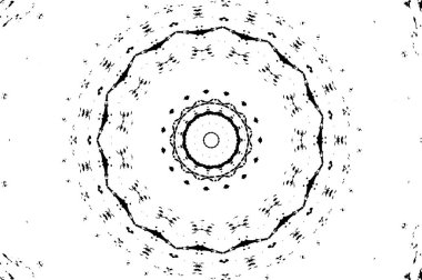 Süslü kaleydoskopik siyah beyaz arkaplan.