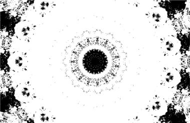 Kaleydoskopik süslemeli siyah beyaz arkaplan