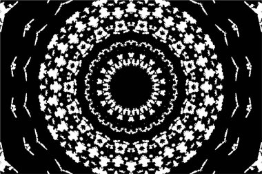 Siyah ve beyaz süslemeli arka plan. Mandala deseni.