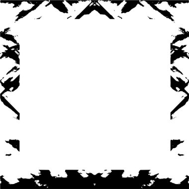 Beyaz arkaplanda kare grunge çerçeve, vektör illüstrasyonu.