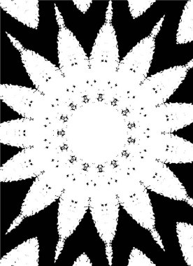 Süslü kaleydoskopik siyah beyaz arkaplan.