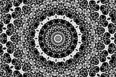 Siyah ve beyaz süslemeli arka plan. Mandala deseni.