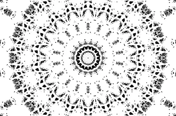 Schwarz Weißer Ornamentaler Hintergrund Mandala Muster — Stockvektor