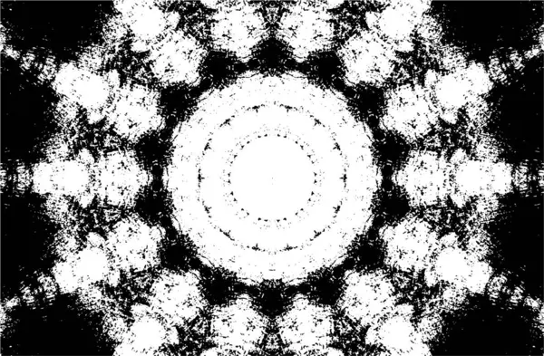 Ornamental Black White Background Kaleidoscopic Pattern — Stock Vector