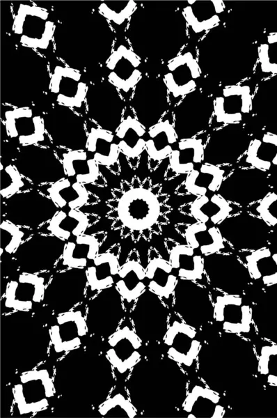 Süslü kaleydoskopik siyah beyaz arkaplan.