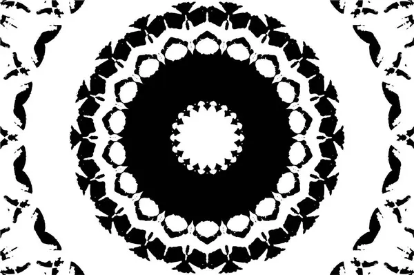 Fondo Ornamental Blanco Negro Patrón Mandala — Vector de stock
