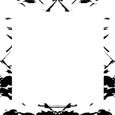 Beyaz arkaplanda kare grunge çerçeve, vektör illüstrasyonu.