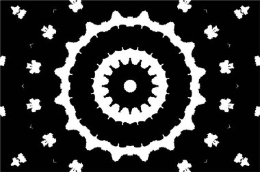 Siyah ve beyaz süslemeli arka plan. Mandala deseni.