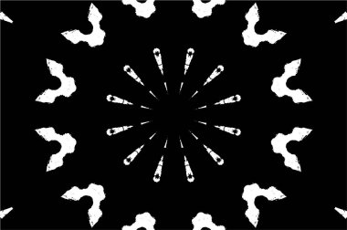 Kaleydoskopik süslemeli siyah beyaz arkaplan