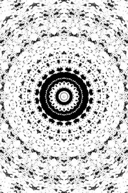 Siyah ve beyaz süslemeli arka plan. Mandala deseni.