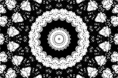 Siyah ve beyaz süslemeli arka plan. Mandala deseni.