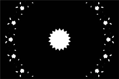 Siyah ve beyaz süslemeli arka plan. Mandala deseni.