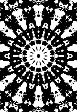 Siyah ve beyaz süslemeli arka plan. Mandala deseni.
