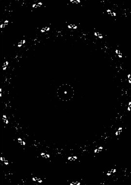 Kaleydoskopik süslemeli siyah beyaz arkaplan.