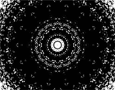 Kaleydoskopik desenli süslemeli siyah beyaz arkaplan