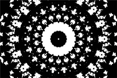 Siyah ve beyaz süslemeli arka plan. Mandala deseni.