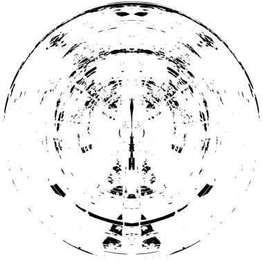 Kaotik Siyah ve Beyaz Monokrom Örnekleri ve Küre içindeki Soyut Gölgeler