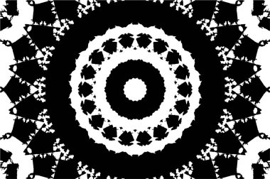 Siyah ve beyaz süslemeli arka plan. Mandala deseni.