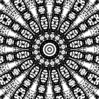 Kaleydoskopik desenli siyah ve beyaz süs arkaplanı