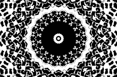 Siyah ve beyaz süslemeli arka plan. Mandala deseni.