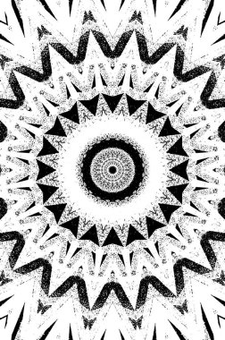 Siyah ve beyaz süslemeli arka plan. Mandala deseni.