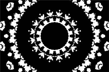 Siyah ve beyaz süslemeli arka plan. Mandala deseni.