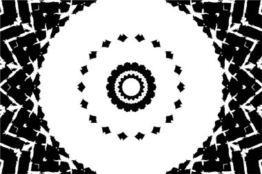 Siyah ve beyaz süslemeli arka plan. Mandala deseni.