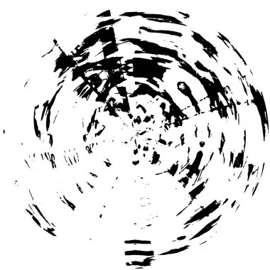 Kaotik Siyah ve Beyaz Monokrom Örnekleri ve Küre içindeki Soyut Gölgeler