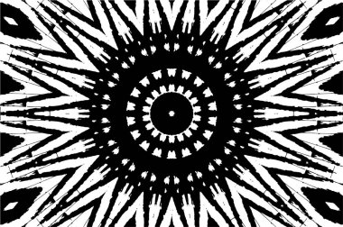 Siyah ve beyaz süslemeli arka plan. Mandala deseni.