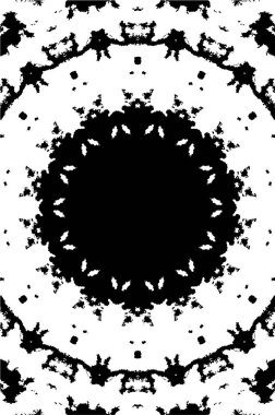 Siyah ve beyaz süslemeli arka plan. Mandala deseni.