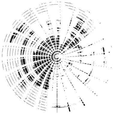 Kaotik Siyah ve Beyaz Monokrom Örnekleri ve Küre içindeki Soyut Gölgeler