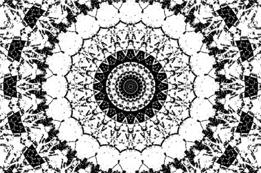 Siyah ve beyaz süslemeli arka plan. Mandala deseni.