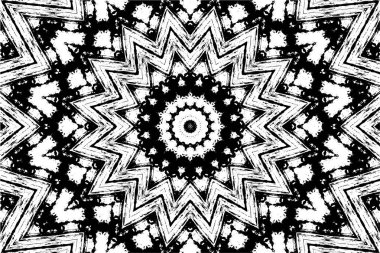 Siyah ve beyaz süslemeli arka plan. Mandala deseni.