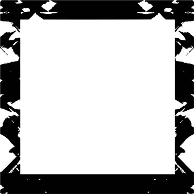 Beyaz arkaplanda kare grunge çerçeve, vektör illüstrasyonu.