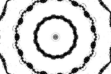 Kaleydoskopik süslemeli siyah beyaz arkaplan.