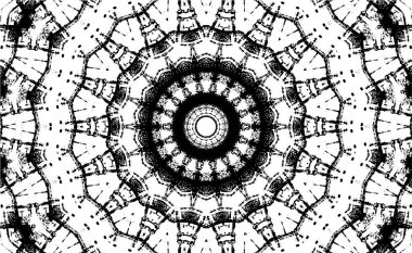Siyah ve beyaz süslemeli arka plan. Mandala deseni.