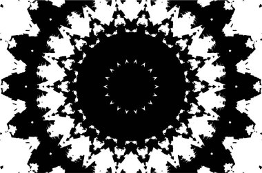 Siyah ve beyaz süslemeli arka plan. Mandala deseni.