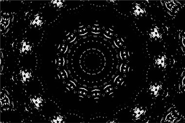 Kaleydoskopik süslemeli siyah beyaz arkaplan.