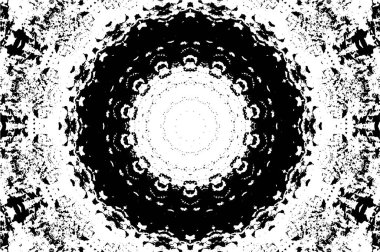 Mandala deseni. Süslü siyah beyaz arkaplan. 