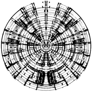 siyah ve beyaz yuvarlak fırça desenli arka plan